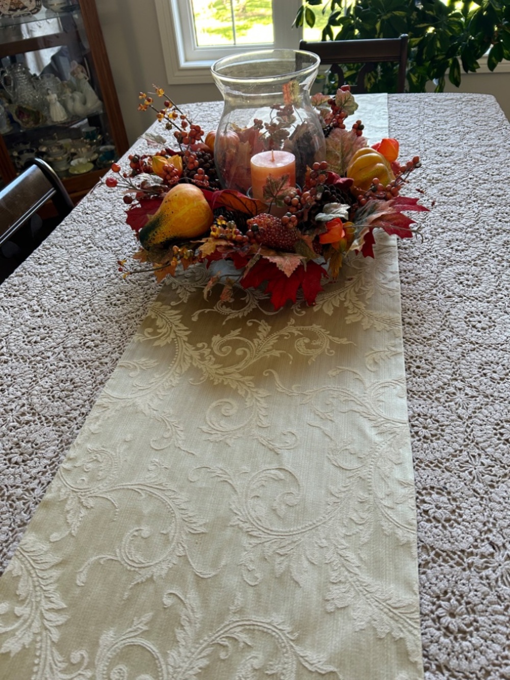 Damask Reversible Table Runner
